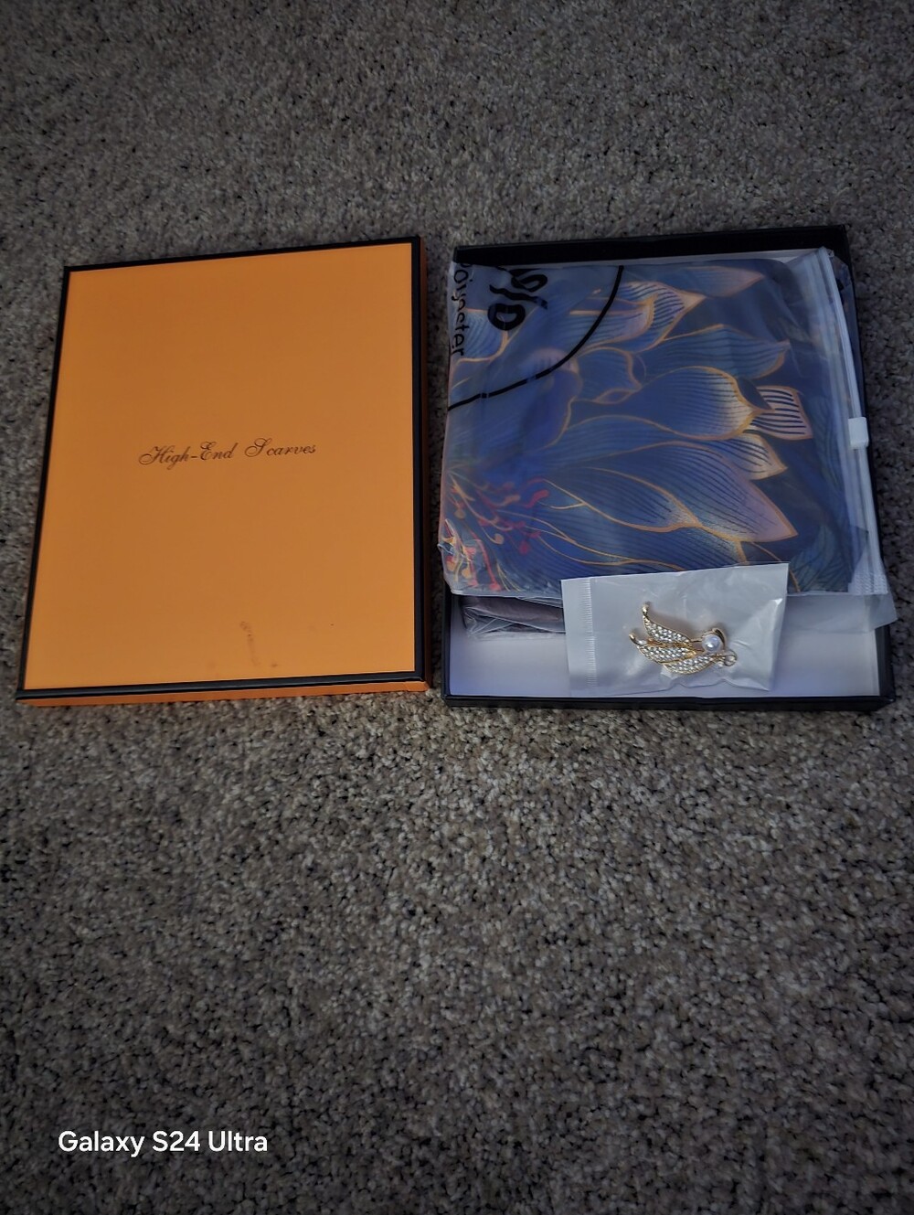 Men's Navy Blue Floral Pocket Square -